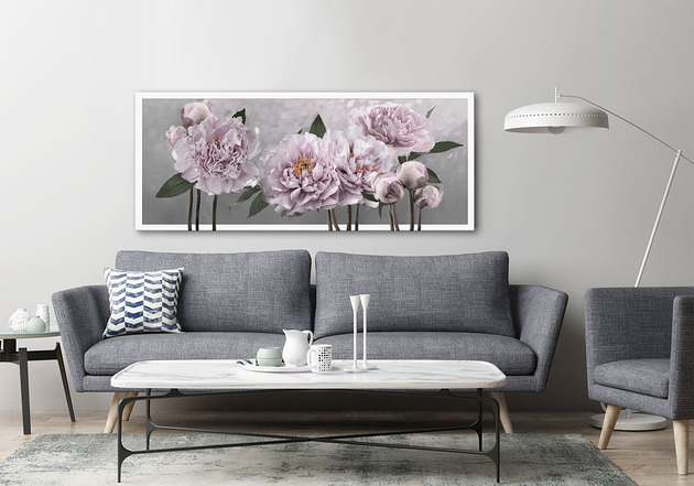 obrazy Obraz na płótnie KWIATY PIWONII- 147x60cm