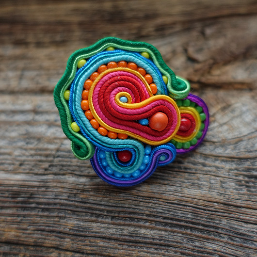 pierścionki - różne Bajkowy pierścionek soutache