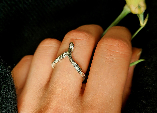 pierścionki srebrne Pierścionek Gałązka rozmiar 14