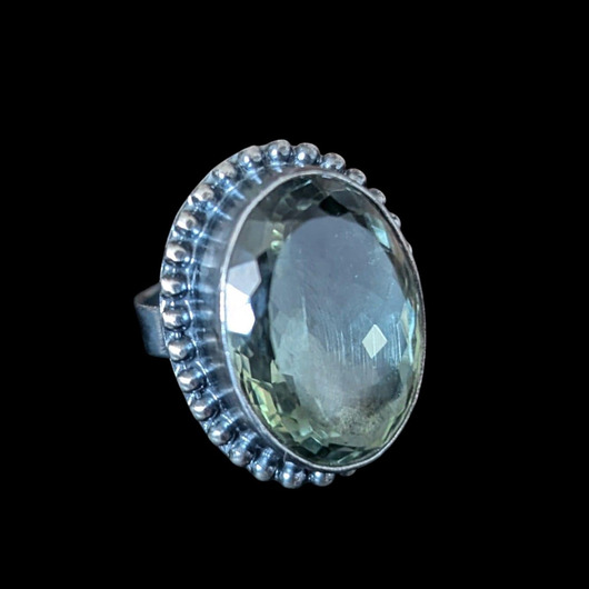 pierścionki srebrne Pierścionek zielony klejnot nadziei- ametyst