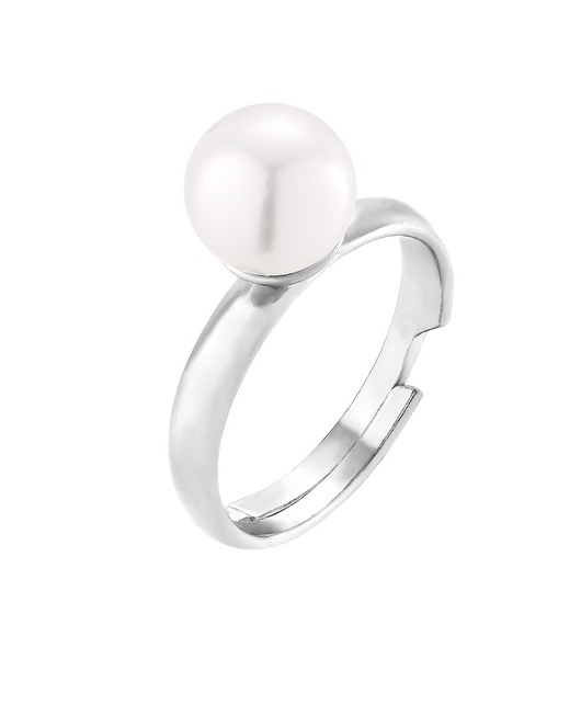 pierścionki srebrne Srebrny pierścionek z perłą White SWAROVSKI CRYSTAL