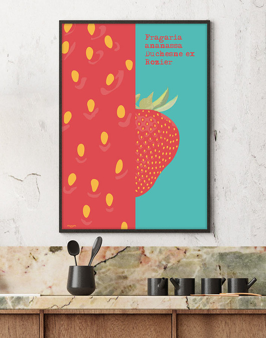 Truskawka - plakat fine art, giclee minimalmill