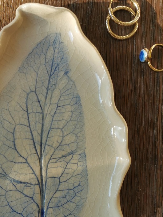 pojemniki na biżuterię Ceramiczy talerz LIŚĆ