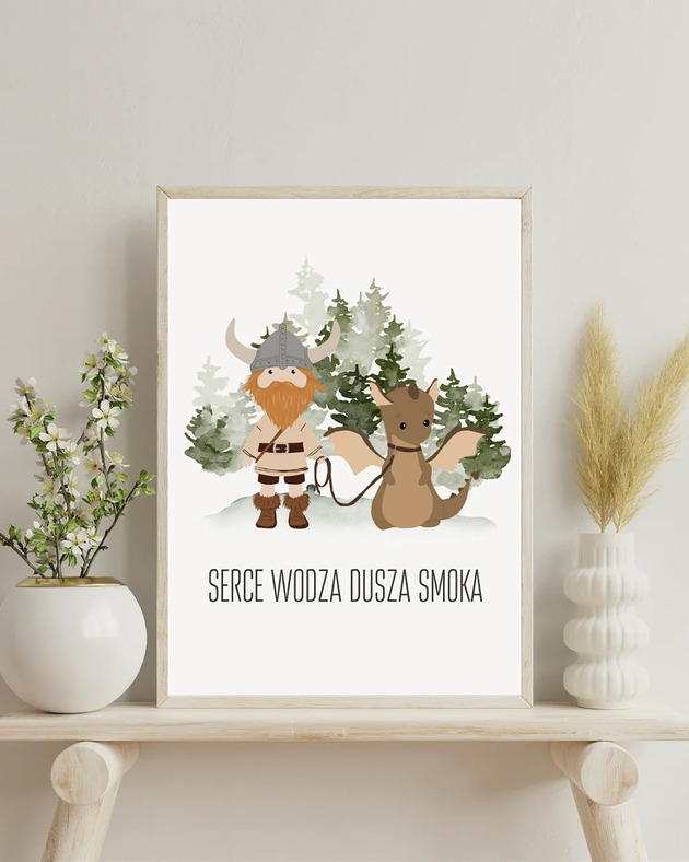grafiki i ilustracje Serce wodza, dusza smoka - Plakat fanstastyczny fantasy