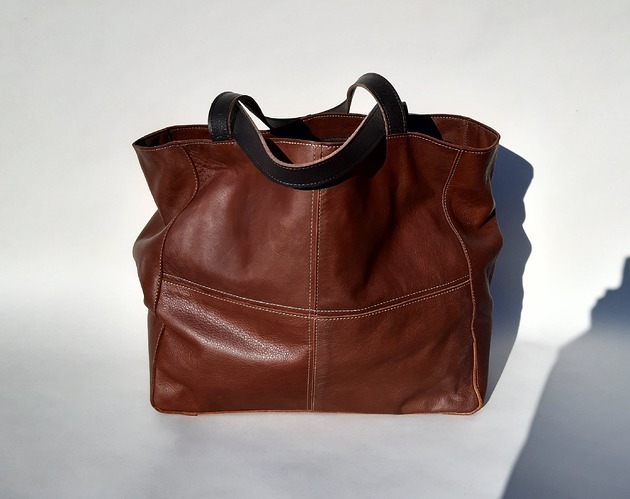 torby XXL Brązowa skórzana torba