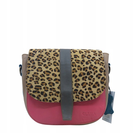 torby na ramię Torebka damska klasyczna skórzana regulowany pasek klapka wzór OLIVKA