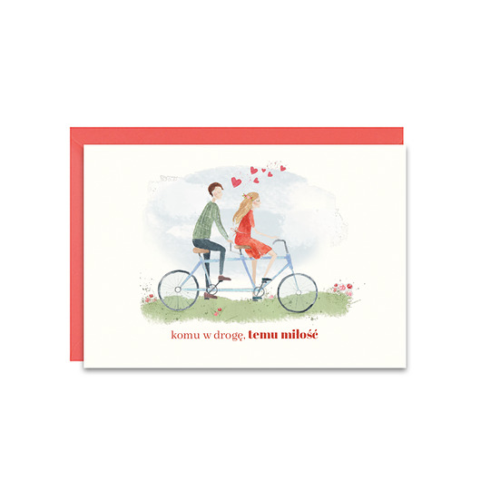 kartki okolicznościowe - wydruki Walentynka Rowerzyści