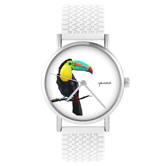zegarki unisex Zegarek - Tukan - silikonowy, biały