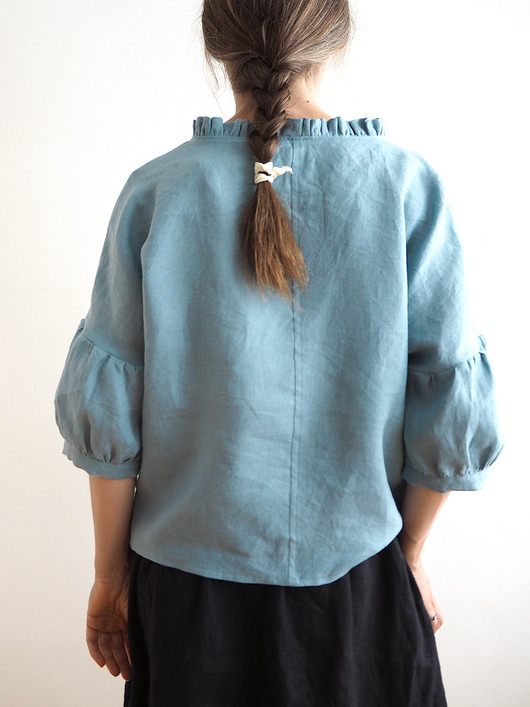 bluzki - inne Bluzka "COSMOS_x" szałwia 100% len