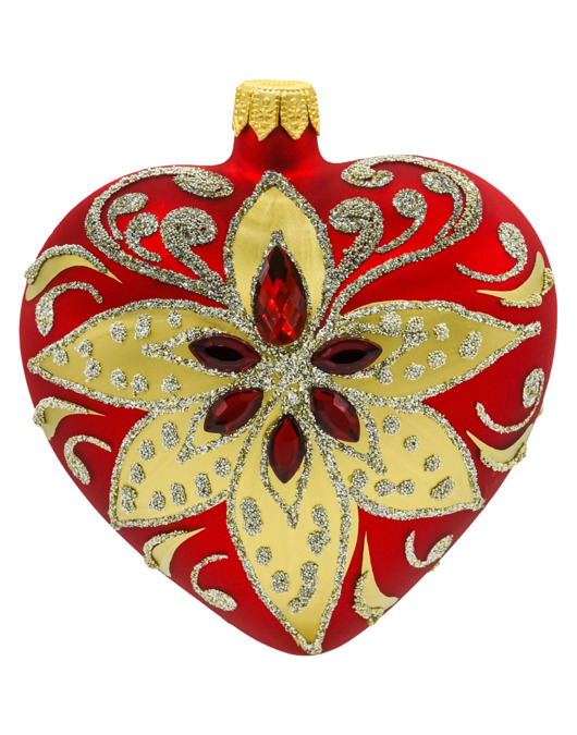 ozdoby choinkowe Bombka choinkowa: Serce z czerwonymi kryształami: czerwone