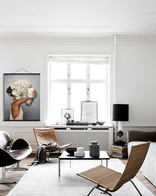 grafiki i ilustracje Duży obraz na płótnie - Kobieta kwiat