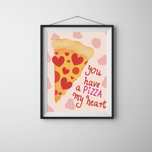 grafiki i ilustracje Plakat I love pizza