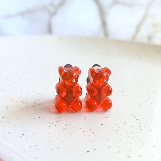 klipsy Klipsy czerwone misie haribo