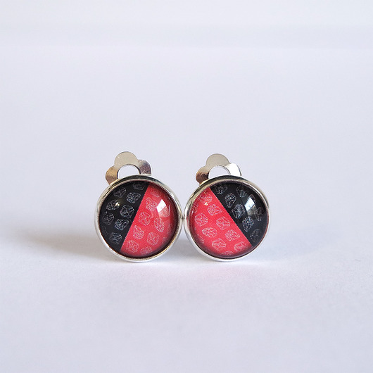 klipsy Klipsy - Czerwono - czarne - małe