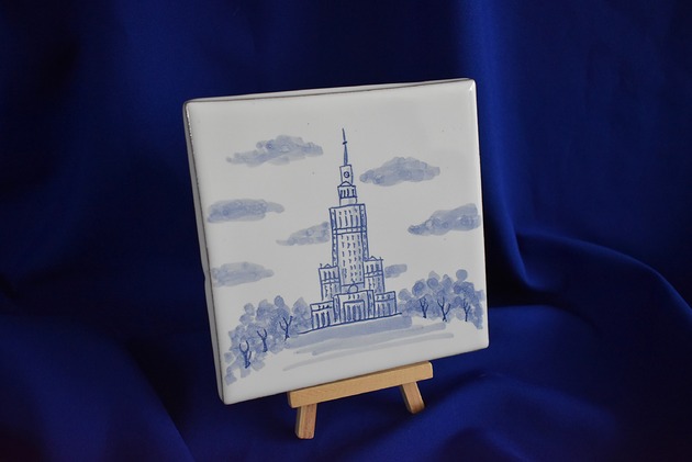 podkładki do kuchni Kafel ręcznie malowany Pałac kultury i Nauki Warszawa