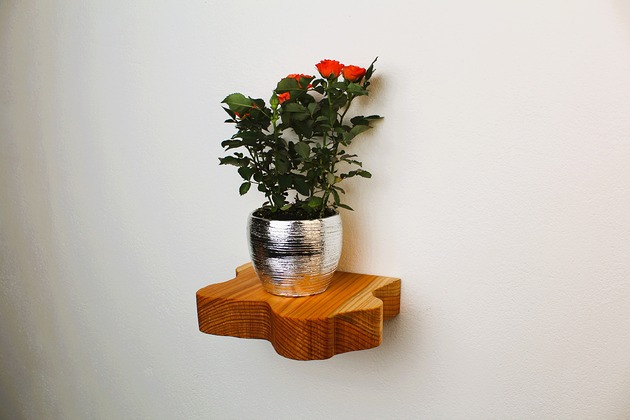 półki Półka ścienna z niewidocznym mocowaniem - wzór numer 7/naturalny