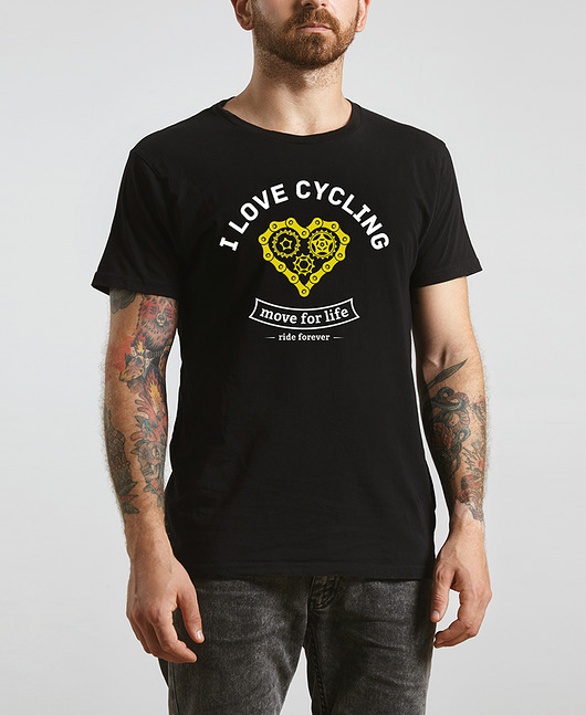 t-shirty męskie Koszulka T-SHIRT.  I love cycling