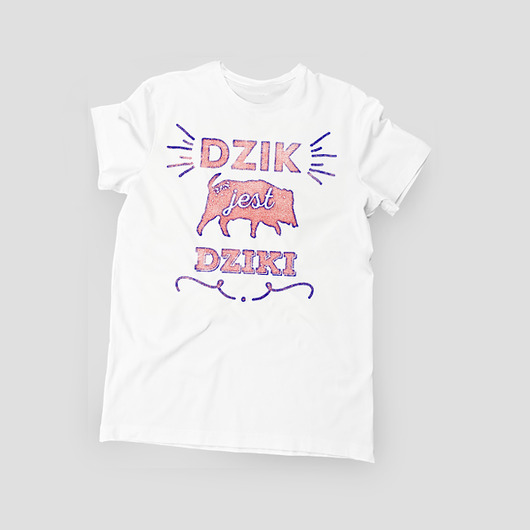 t-shirty męskie Dzik jest dziki męska biała koszulka