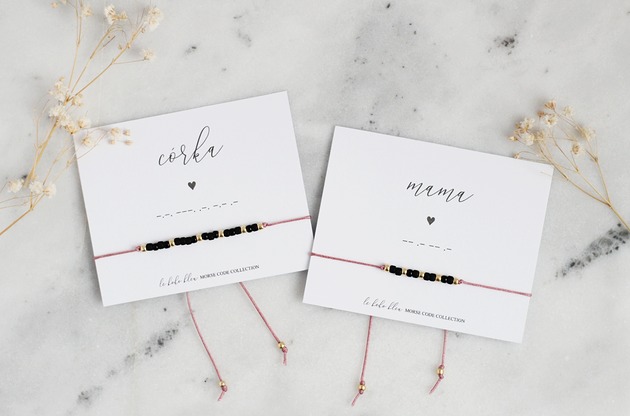 bransoletki na sznurku Zestaw - MAMA I CÓRKA Morse Code Bracelets