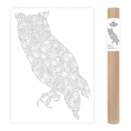 plakaty Plakat do Kolorowania Sowa Kryształy Diamenty 50x70cm