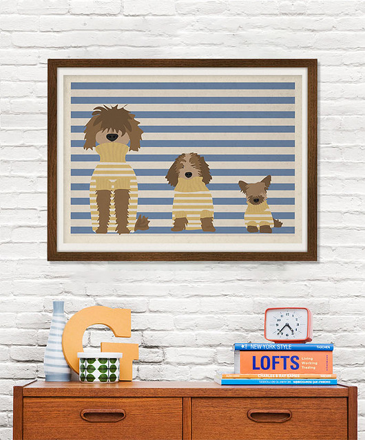 plakaty Psy w swetrach - plakat 50x70 cm fine art
