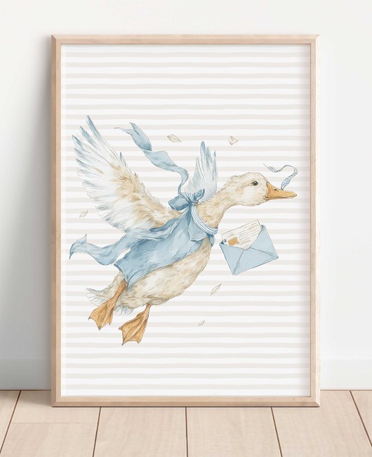 obrazy i plakaty do pokoju dziecięcego Gąska listonoszka - Plakat na ścianę dla dzieci