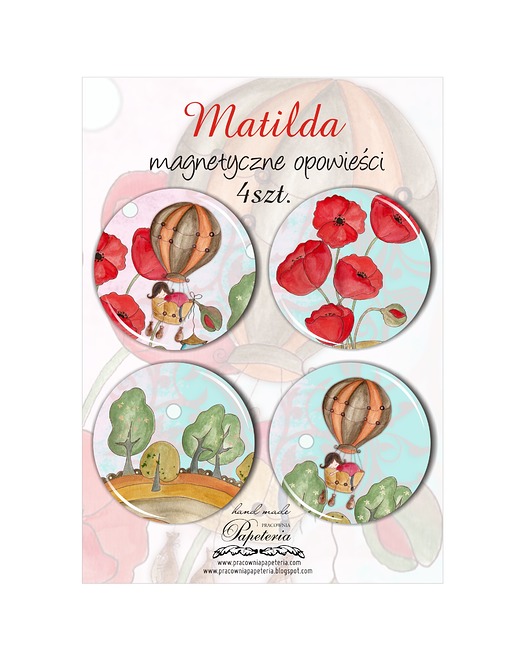 Komplet magnesów Matylda Pracownia Papeteria