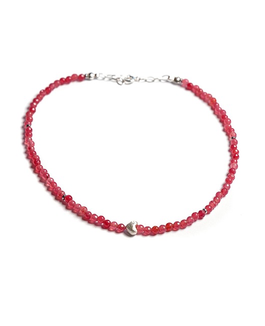 chokery Naszyjnik kwarc malinowy