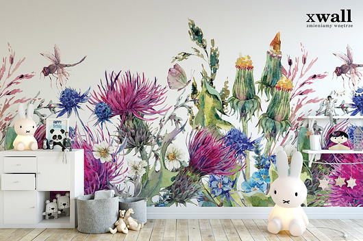 naklejki ścienne do pokoju dziecka Tapeta mural KWIATOWA ŁĄKA_02