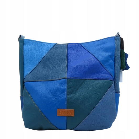 torby na ramię Torebka damska klasyczna skórzana na ramię oryginalna szeroki pasek OLIVKA