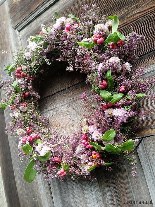 wianki Wiosenny wianek na drzwi lub stół