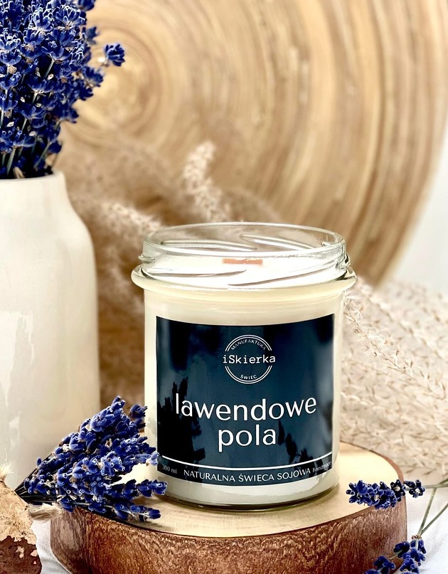świece zapachowe LAWENDOWE POLA  świeca sojowa 300 ml