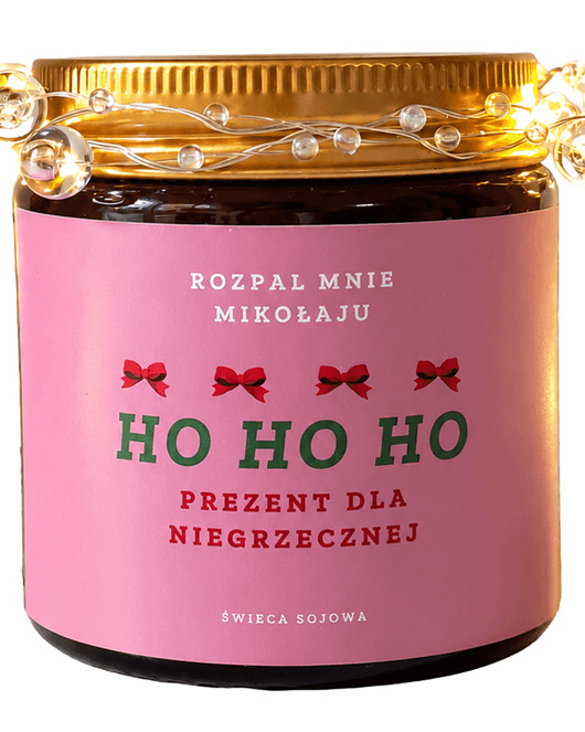 świece zapachowe Świeca zapachowa HO HO HO - prezent z nutą humoru na święta