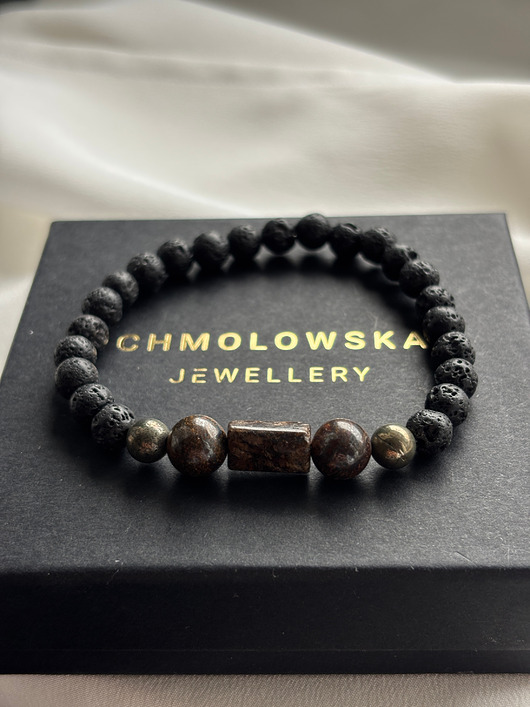 biżuteria męska Bransoletka męska Bronzyt i Piryt