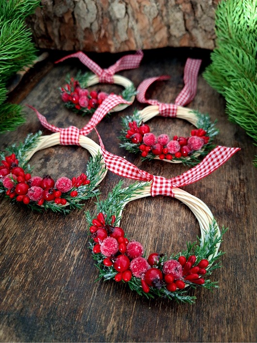 wianki bożonarodzeniowe Świąteczne wianki 4 sztuk