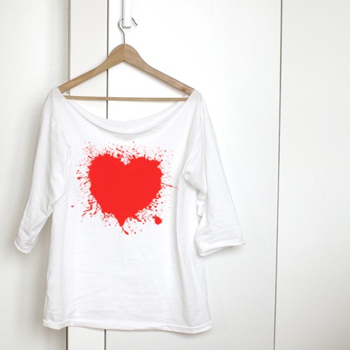 Długi oversize Heart splash ONE MUG A DAY