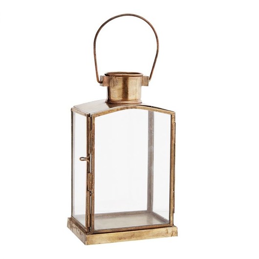 dekoracje świetlne Lampion stojący wiszący Kair szkło złoty 18cm