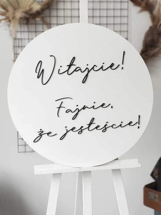 Ślub - inne Okrągła tablica powitalna - fajnie, że jesteście!