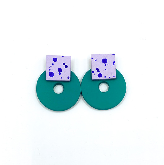 kolczyki drewniane Kolczyki Oponki - Plamki