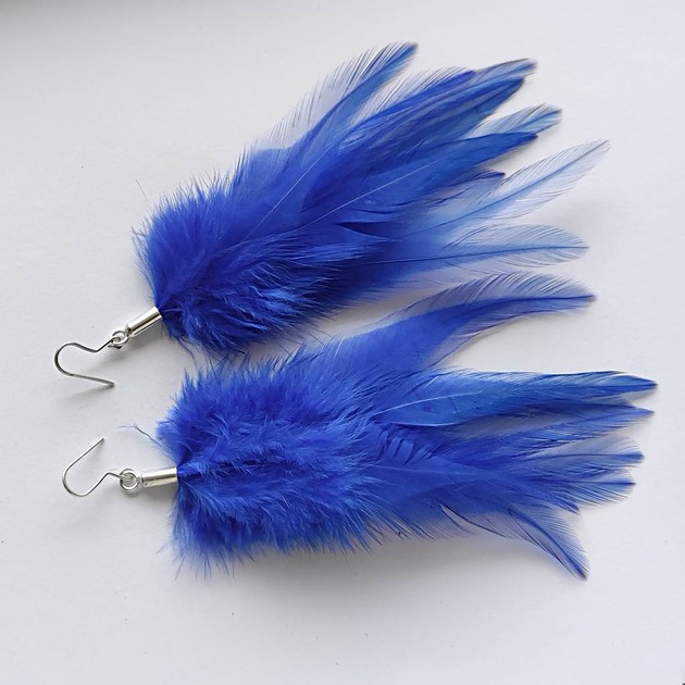 kolczyki z piórami PIÓRKO kolczyki