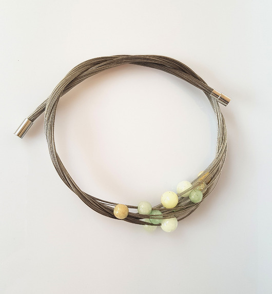 kolie Naszyjnik Pastelowy z Jadeitem