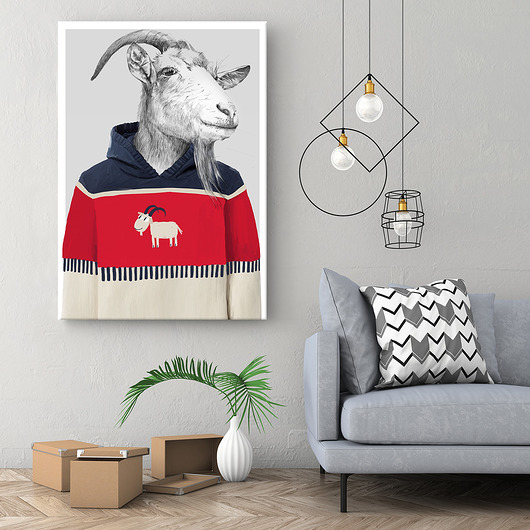 obrazy OBRAZ NA PŁÓTNIE -  70x100cm KOZIOŁ BAZYLI