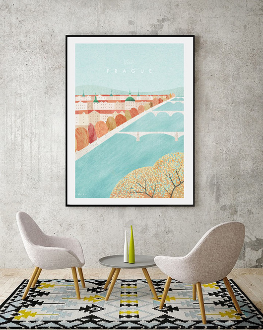 Praga - vintage plakat 50x70 cm minimalmill