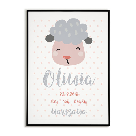 plakaty Plakat METRYCZKA OWIECZKA dla dziecka