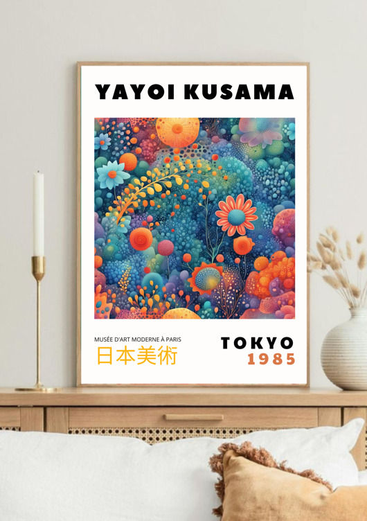 plakaty PLAKAT dekoracyjny , Yayoi Kusama, wystawowy, kwiaty