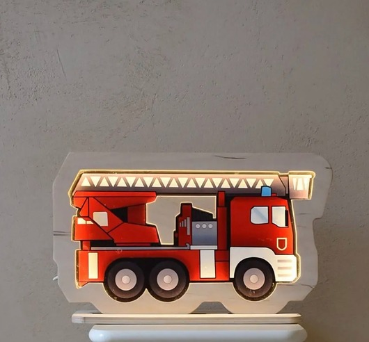 lampy do pokoju dziecka Lampka ścienna Unky - WÓZ STRAŻACKI