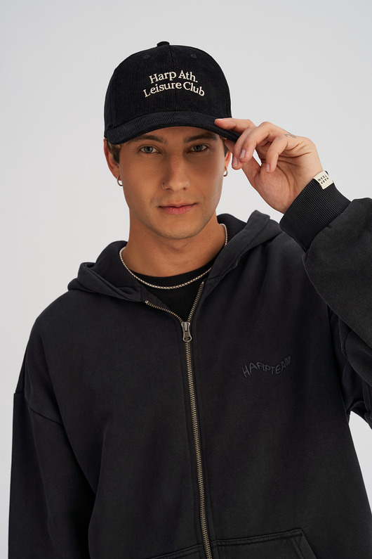 czapki i kapelusze męskie Sztruksowa czapka BASEBALLOWA czarna