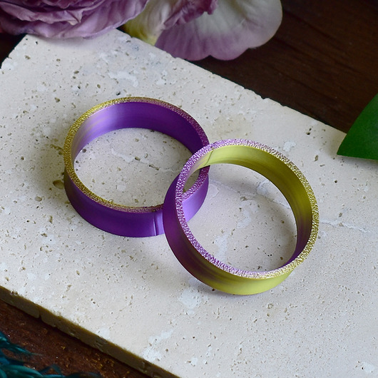 biżuteria różna Tunele do uszu 10-100mm / żółto-fioletowe / plugi, tunele siodłowe