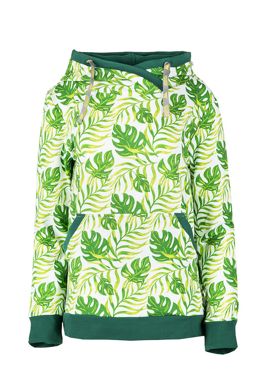 Bluza kangurka "Monstera" z zielonym. Funaticos
