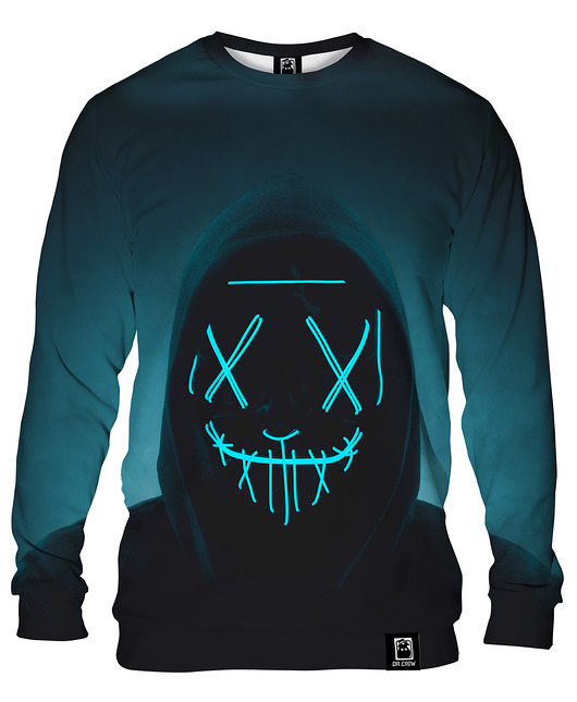 bluzy męskie Bluza Bez Kaptura Męska DR.CROW Neon Mask